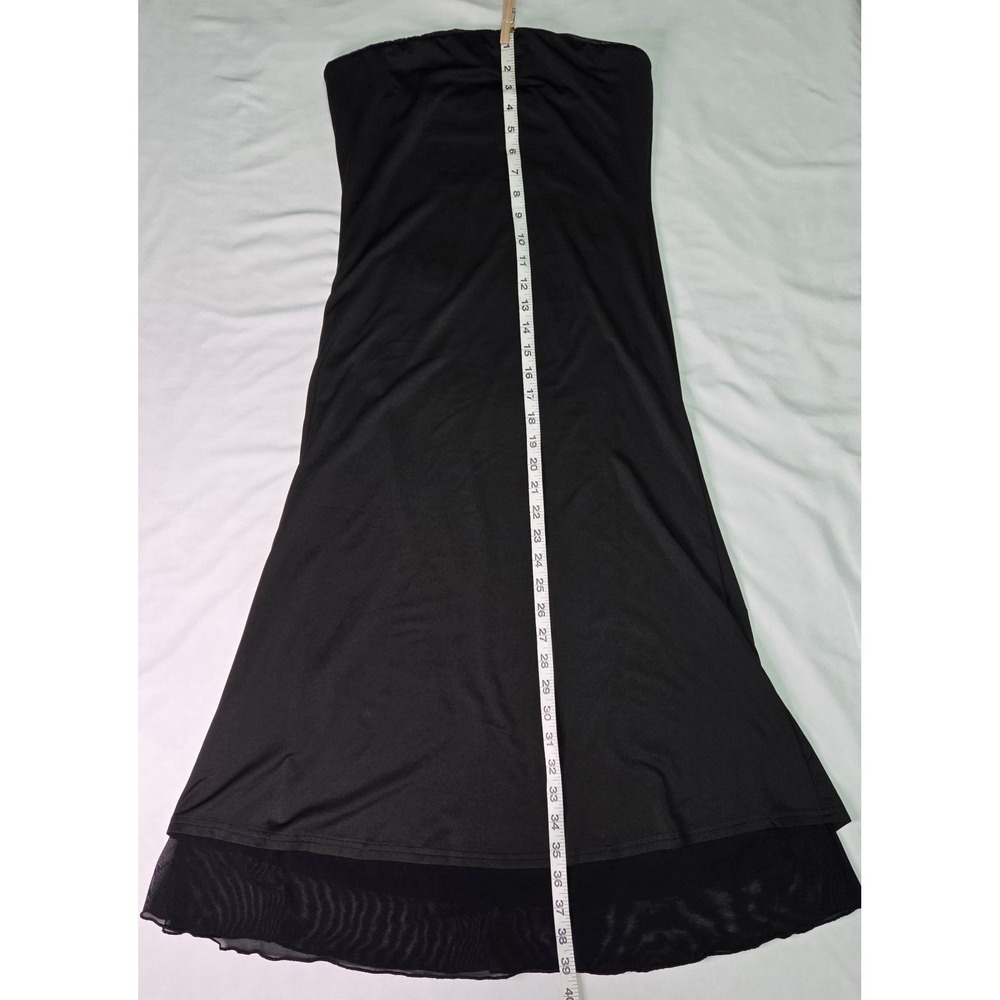 Shein M Blk Strapless Maxi Party Dress Sheer Mesh Liner Whimsigoth Fairy Grunge - Picture 4 of 7
